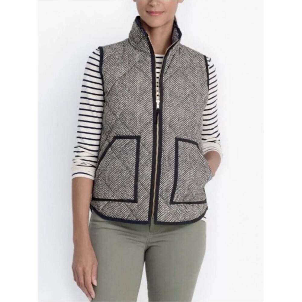 J. Crew Quilted Herringbone Puffer Vest - Size XL